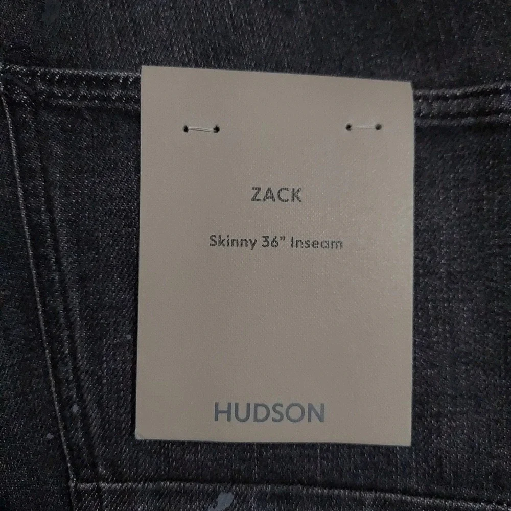 Hudson Zack Skinny Jeans Mens 29x36 Black Painter Dark Wash Stretch‎ Denim